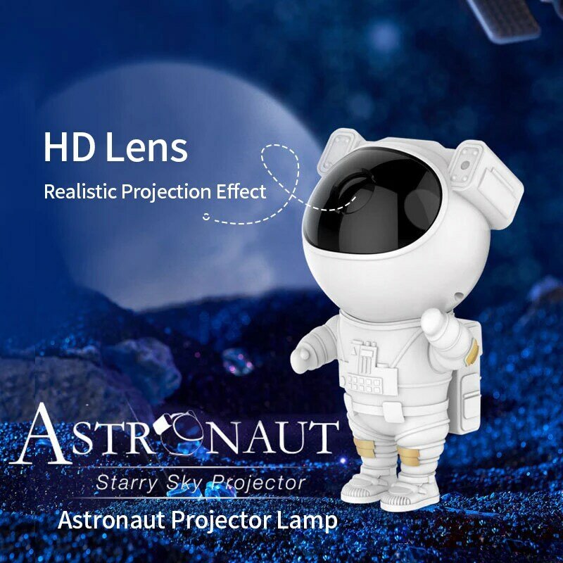 Galaxy Star Projector Starry Sky USB Night Light Astronaut Lamp Friends Parties Bedroom Decorative Luminaires Gift.