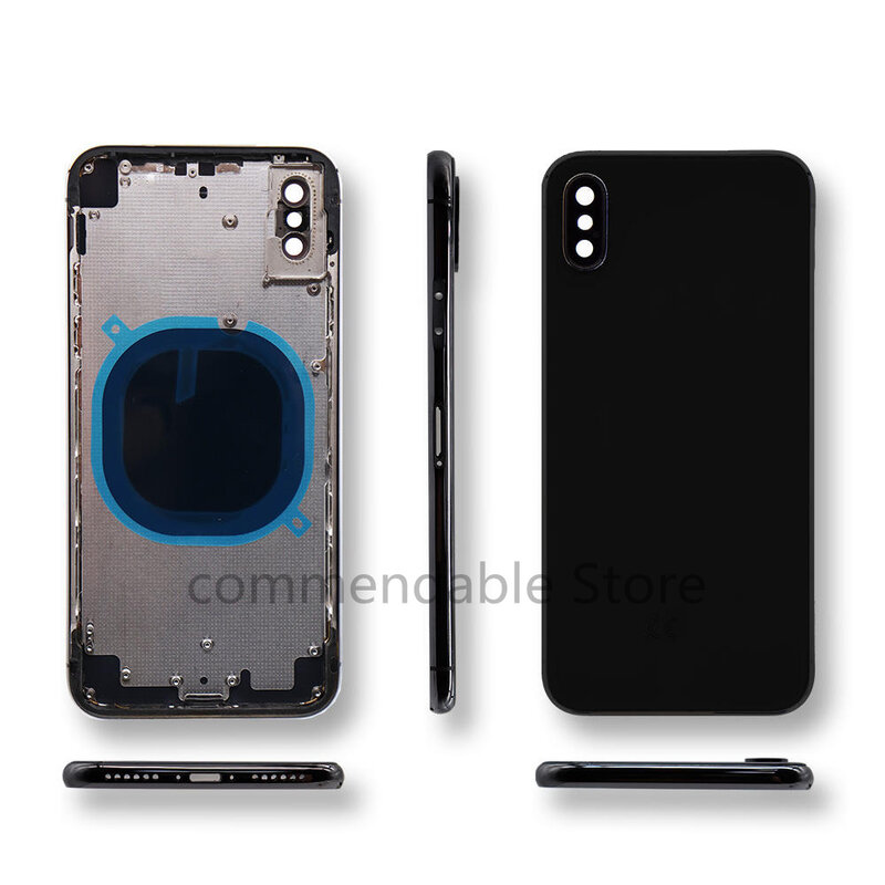 For iPhone X Back Housing Battery Door Cover Middle Frame Chassis Carcasses Body With logo+with Side Buttons+SIM Tray
