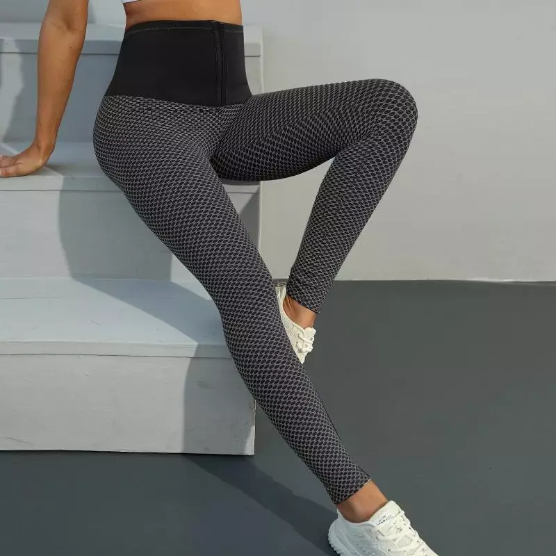 Leggings per il tempo libero Sport donna Fitness Workout Gym Leggings vita alta Push Up Shapewear addome Cellulite Leggings donna