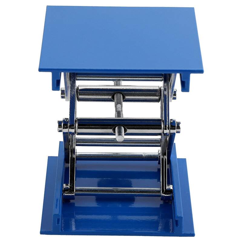 منصة رفع معمل من الألومنيوم المجلفن باللون الأزرق ، 100 × 100 مللي متر ، دعم معمل ، رافعة ، ارتفاع طاولة الرفع
