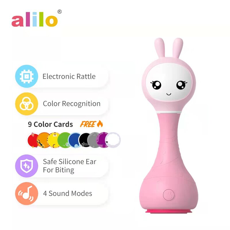 R1 Amareo Alilo Coelho Inteligente Brinquedos Produtos Para Recém-Nascidos Làm Bebê Chocalho Thông Minh Nga Tiếng Anh Đồ Chơi Cho Bé