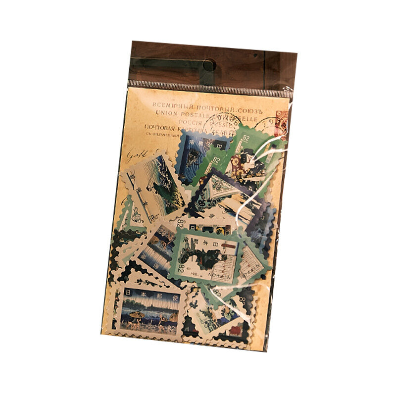 46 szt. Znaczki pocztowe naklejki dla dzieci pamiętnik tworzenie kartek Scrapbooking podręcznik koperta w stylu Vintage pieczęć DIY Notebook Decoration