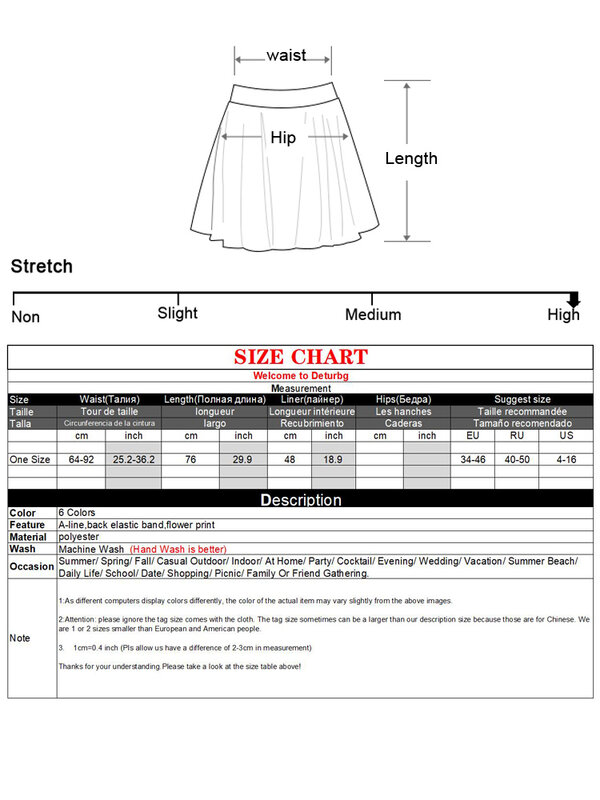 Womens Elegant Rose Print Chiffon Floral Skirt Korean Back Elastic High Waist Flowy A-Line Midi Skirts For Woman 2022 Summer K98