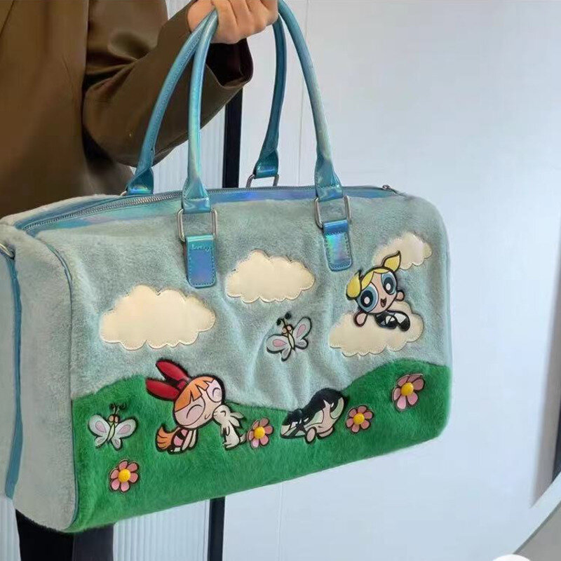 Сумка Y2k для женщин, универсальная вместительная Милая женская сумочка в молодежном стиле, чемодан в мультяшном стиле, забавная дорожная сумка