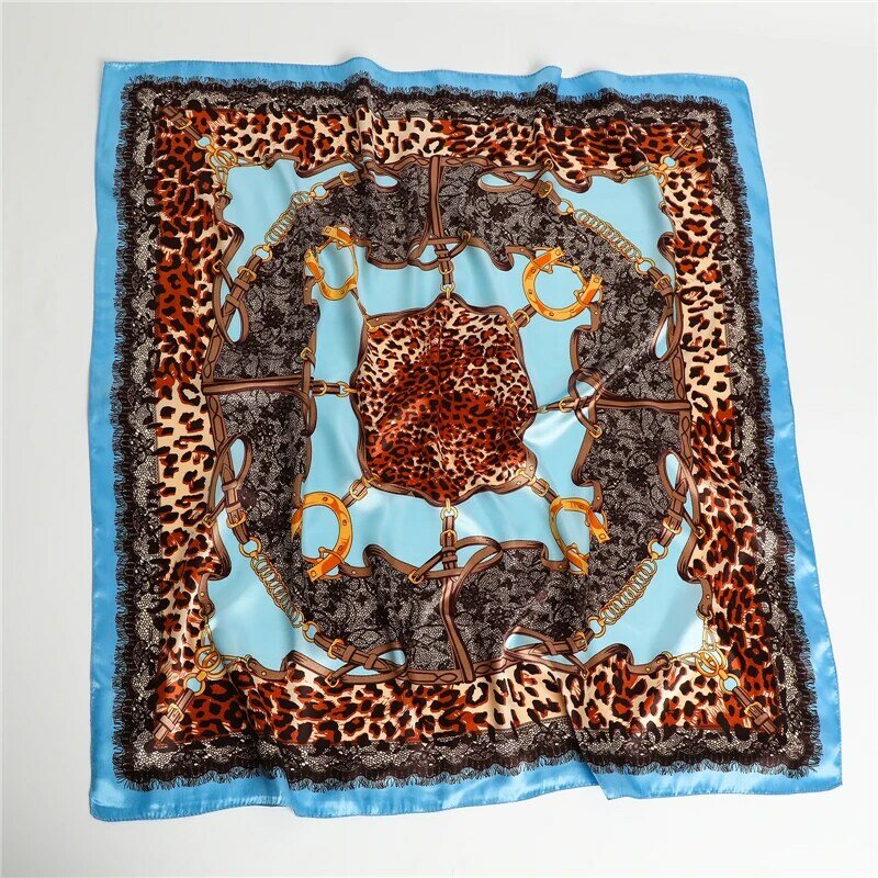 Pañuelo cuadrado de seda de lujo para mujer, Bandana con estampado de Hijabs, turbante musulmán, Foulard 2022