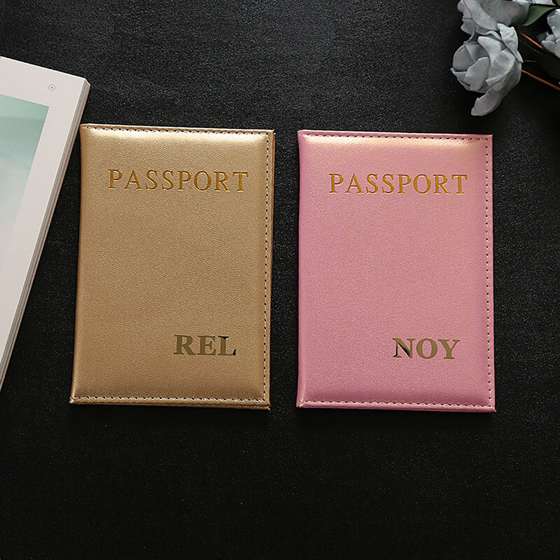 女性と女の子のためのパーソナライズされたパスポートカバー,名前付きのピンクのトラベルカバー,招待状,結婚式