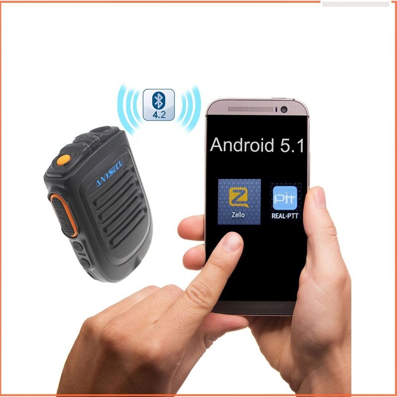 2022บลูทูธไร้สายไมโครโฟนลำโพง Zello PTT บลูทูธสำหรับ4G Android ระบบโทรศัพท์มือถือ Walkie Talkie โทรศัพท์