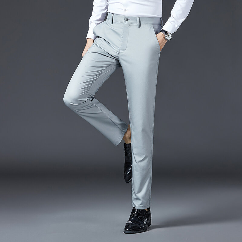 Codzienne męskie spodnie 2022 letnie nowe mody Stretch wszystkie dopasowane Slim Fit bez prasowania lekkie oddychające spodnie