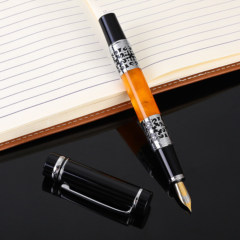 男性用の完全な金属インク万年筆,贅沢,大きな筆記ペン,2つの購入,新しいコレクション