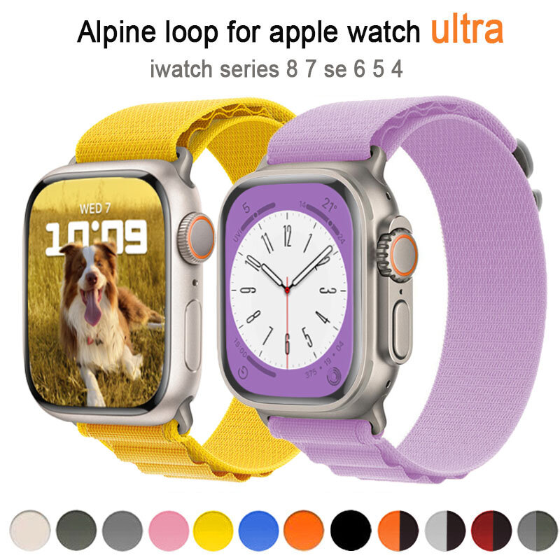Alpine loop correa para Apple watch Ultra band 49mm 44mm 40mm 45mm 41mm 42mm 38mm 49 44 45mm pulsera iWatch series 7 6 3 se 8 45