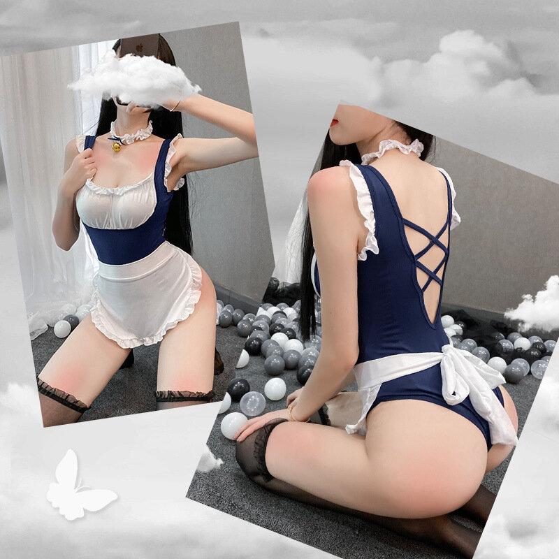 Lencería Kawaii para mujer, vestido de sirvienta Sexy, disfraz de mujer Porno, disfraz sexual para juegos de rol, uniforme de sirvienta japonesa
