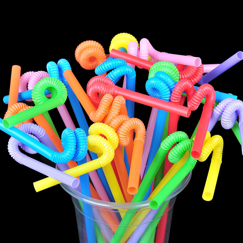 100 Chiếc Uống Ống Hút Nhựa Nhiều Màu Sắc Nghệ Thuật Dài Linh Hoạt Tiệc Cưới Tiếp Liệu Nhựa Bình Tập Uống Có Ống Hút Phụ Kiện Nhà Bếp