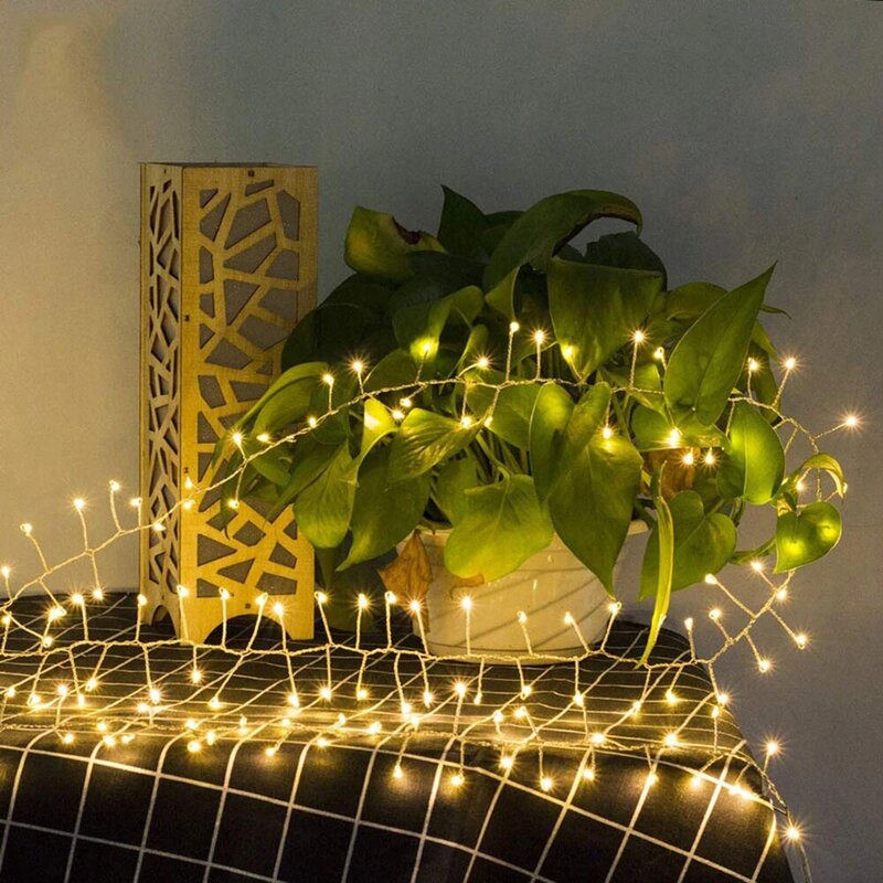 Guirnalda de luces de petardos de hadas, cadena de luces LED de alambre de cobre para vacaciones, 8 modos para boda, fiesta de Navidad, decoración de ventana y habitación, 3M, 30LED