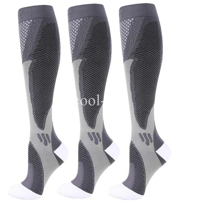 3 Pairs New Compression Socks Women Medical Nursing Athletic Men Anti Fatigue Comfortable Nylon Sport Running Stockings 30 mmHg