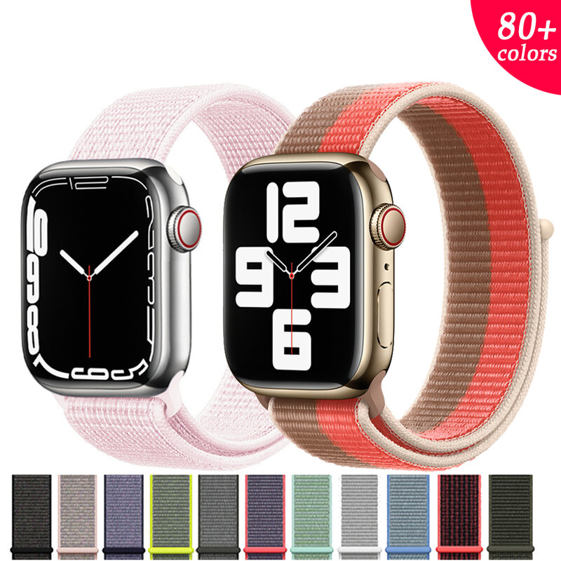 Nylon Lus Horloge Band Voor Apple Horloge Band 44Mm 40Mm 41Mm Voor Iwatch Series7 6 Se 5 4 3 2 1 Horlogebanden 38Mm 42Mm 45Mm Armband