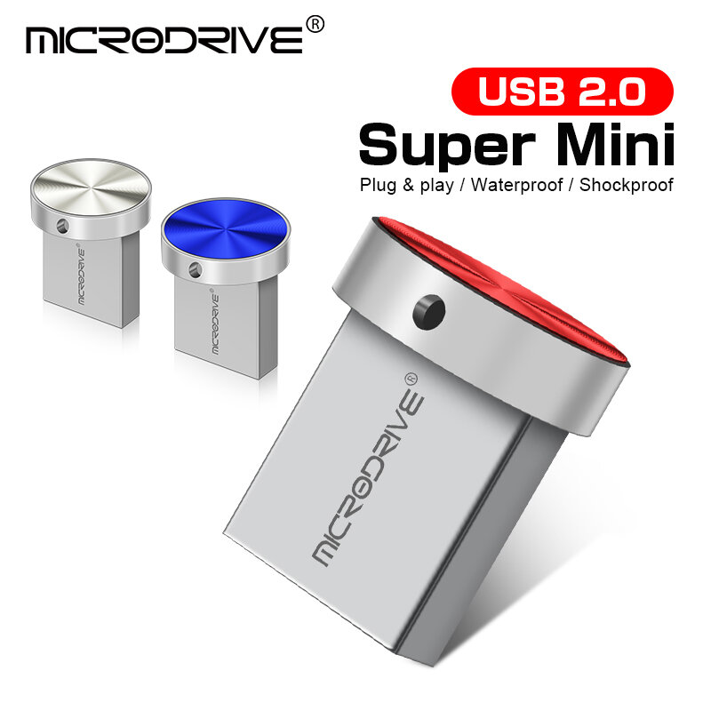 3 Màu Kim Loại Mini Pendrive 32GB 16GB 8GB USB 2.0 Flash Drive 128GB 64GB USB thẻ Nhớ Ổ Flash Ổ Đĩa U