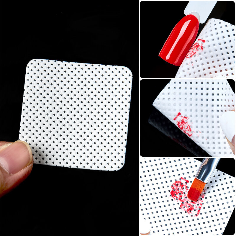 500/200pcs Lint-Free zmywacz do paznokci chusteczki bawełniane tipsy żelowe UV Remover Cleaner papierowa podkładka lakier do paznokci Art Cleaning Manicure