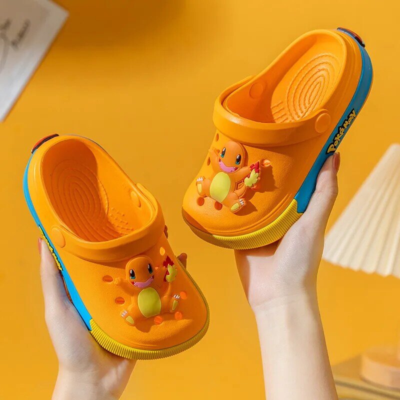 Anime dos desenhos animados sapatos pokemon pikachu jigglypuff charmander snorlax kawaii bonito verão casa chinelos sandálias de praia crianças presente