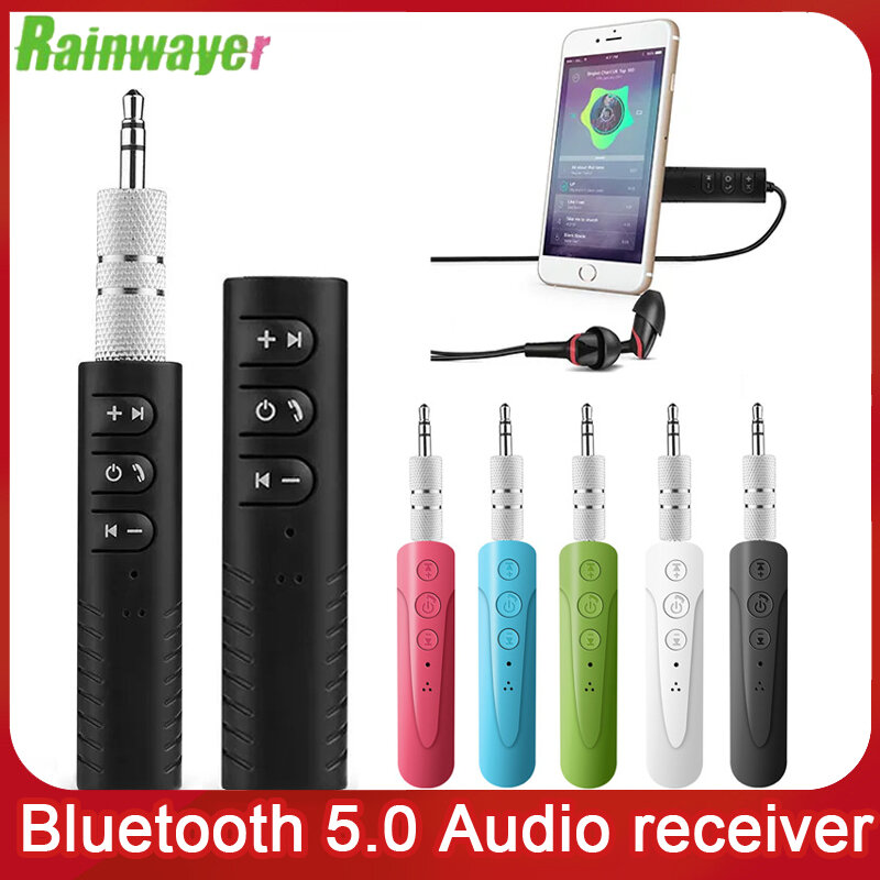 Rainwayer-bluetooth 3.5ワイヤレスレシーバーアダプター,5.0mmジャック,ヘッドフォン,pc,音楽,mp3用のワイヤレスauxレシーバーアダプター