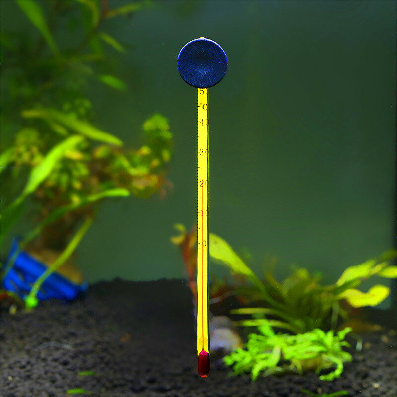 Погружной термометр для аквариума, стеклянный измеритель температуры воды, присоска