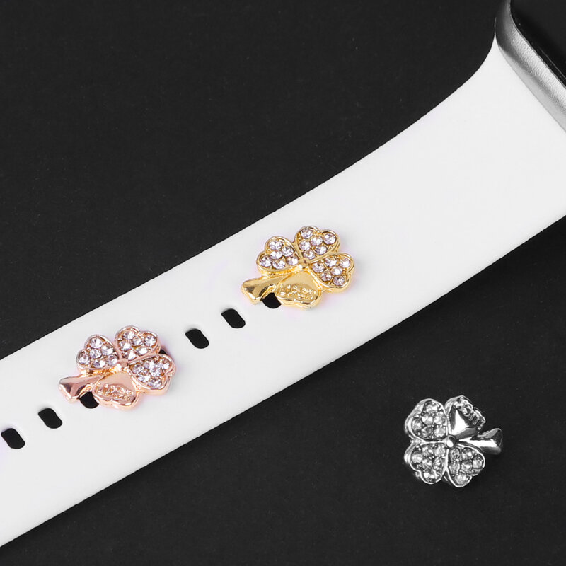 Novo coração de metal anel decorativo prego para apple pulseira de relógio charme decorativo silicone cinta acessórios para iwatch