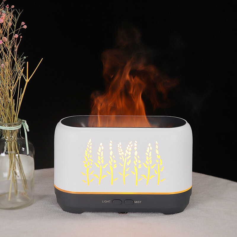 2022 Essential Oil Diffuser จำลอง Flame USB Ultrasonic Humidifier Air Humidifier Aromatherapy Diffuser