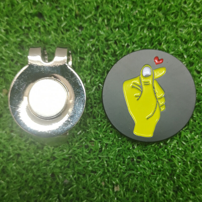 磁気キャップ付きゴルフギフトゴルフボールマーカー,取り外し可能なメタルクリップ,ゴルフボール用,1個