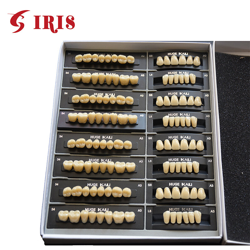 4 комплекта в коробке, стоматологические синтетические полимерные зубы, полный набор, детали для ухода за зубами, средства для ухода за полостью рта