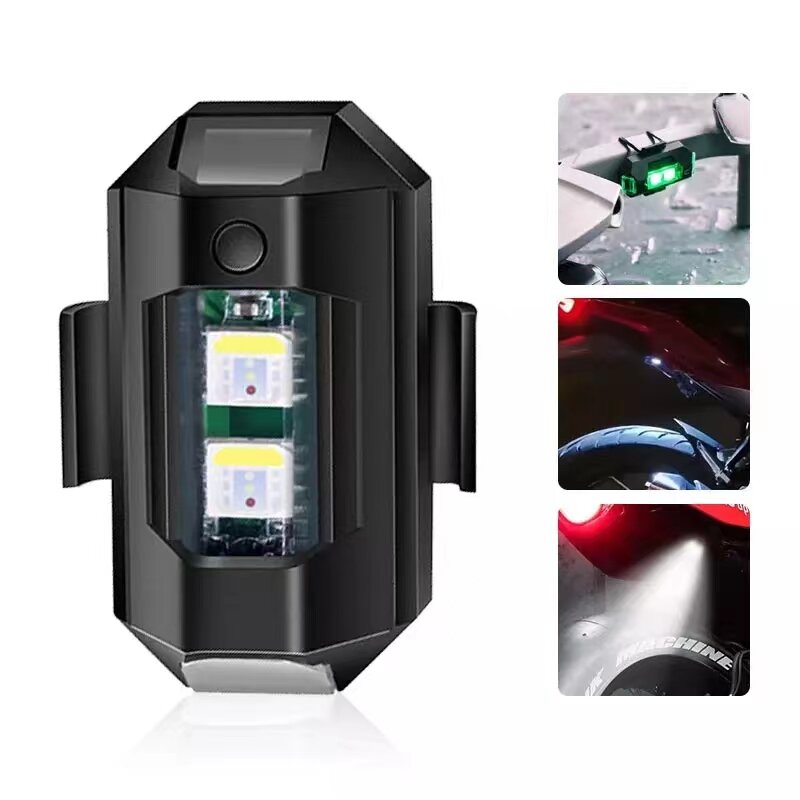 Universal LED Anti-Collision ไฟเตือนไฟสัญญาณ Mini Light Light Drone พร้อม Strobe Light 7สีไฟเลี้ยวรถจักรยานยนต์
