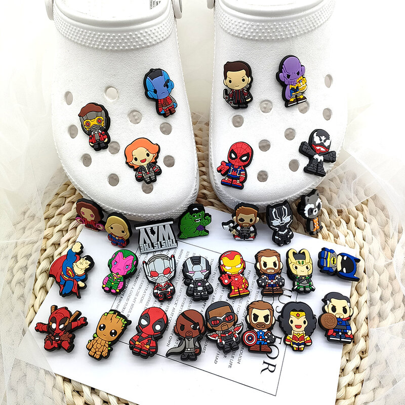 Novelty 30Pcs/Set anime characters shoe charms PVC shoe accessories fit shoe decorations for Croc charms jibz Buckle Unisex Gift