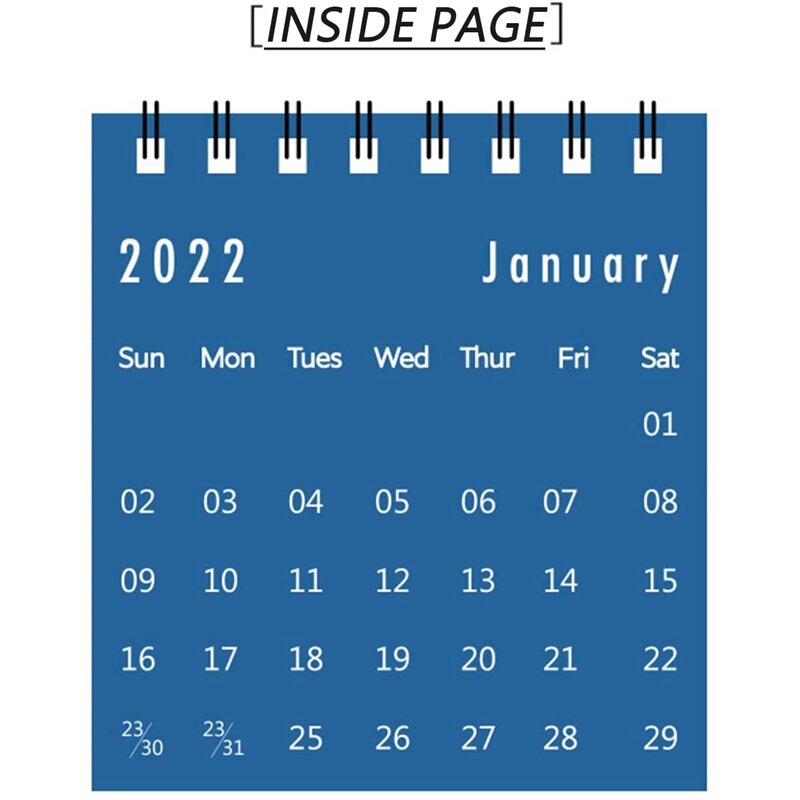 2 Pcs Bureau Kalender Van 2022 Mini Desktop Kalender Staande Flip Maandelijkse Kalender Geschikt Voor School Home Office