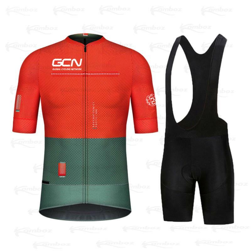 GCN-Conjunto de ropa de ciclismo para hombre, maillot de manga corta transpirable, Anti-UV, verano, 2022