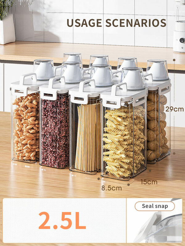 Joybos Haferflocken Box Waschen Pulver Spezielle Mit Deckel Pet Lagerung Tank Food Grade Kunststoff Versiegelt Flasche Haushalt Getreide Spender
