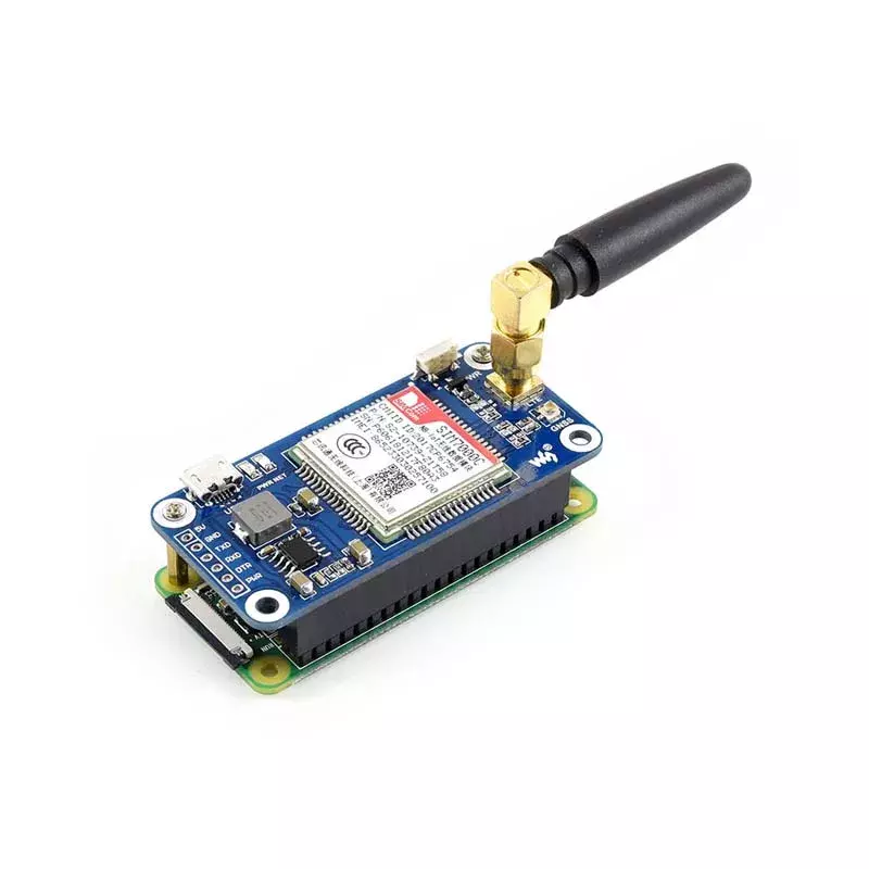 NB-IoT/eMTC/EDGE/GPRS/GNSS HAT for RPi Zero/Zero W/Zero WH/2B/3B/3B+,Based on SIM7000C,Supports TCP,HTTP,FTP,SMS, Mail
