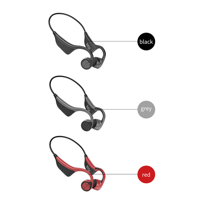 Adzuki haricot Sport casque sans fil à Conduction osseuse véritable écouteurs Bluetooth avec carte mémoire casque HIFI écouteurs de course à musique