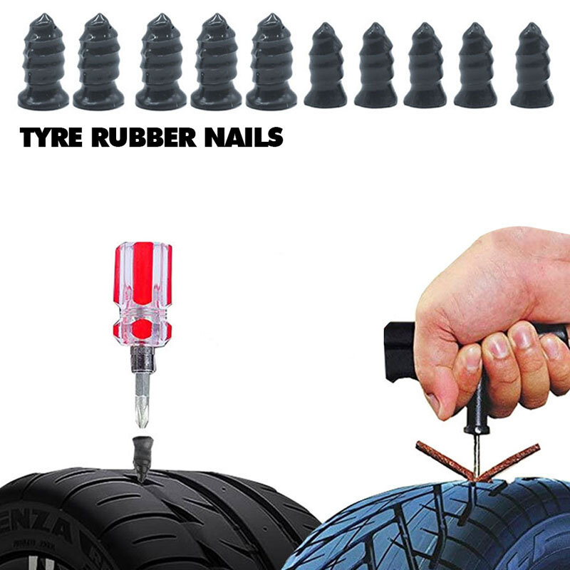 10 PCS car motorcycle bicycle wheel tire repair kit car vacuum tire patch rubber screw nail plug puncture repair strip seal