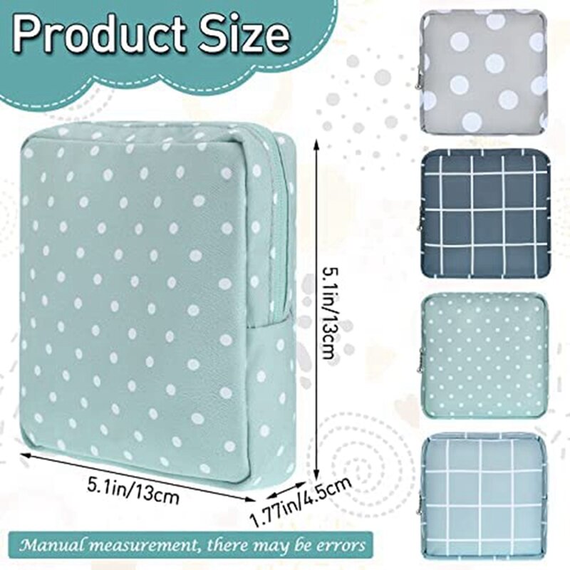 4PCS Sanitary Napkin Storage Bag Nursing Pad Holder Portable Menstrual Period Sanitary Pouch Bags