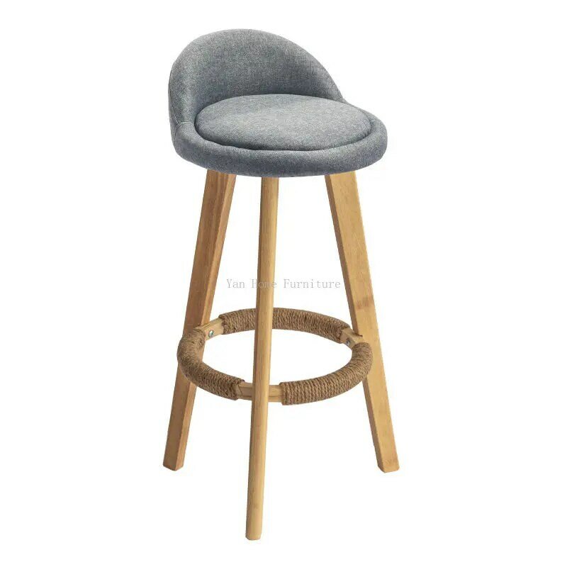 Барный стул из массива дерева современный простой барный стул, скандинавский креативный барный стул, ретро чайный магазин, высокий стул, домашние барные стулья