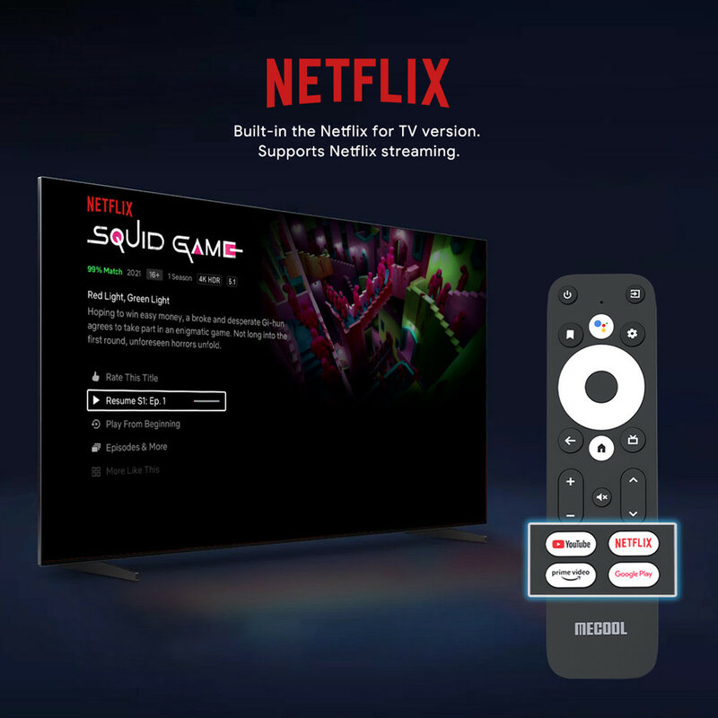 Mecool KM2 Plus 2022 Tv Box Android 11 Netflix Google Assistent Amlogic S905X4 2G16G 4K Global Versie WLAN100 HDR10 settop Box