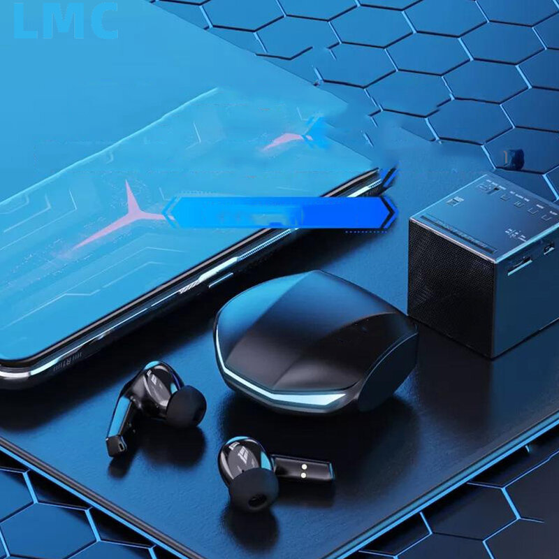 Słuchawki Bluetooth 5.3 LMC GM2 Pro sportowy zestaw słuchawkowy bezprzewodowe douszne krótki czas oczekiwania do gier podwójny tryb słuchawki nową szybką dostawę