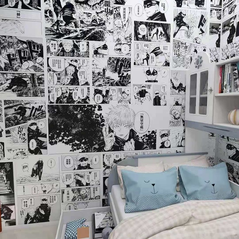 일본 인기 애니메이션 21x30cm 20/30/40pcs 자기 접착 벽 스티커 애니메이션 벽지 인쇄 애니메이션 스티커 틴 룸 장식