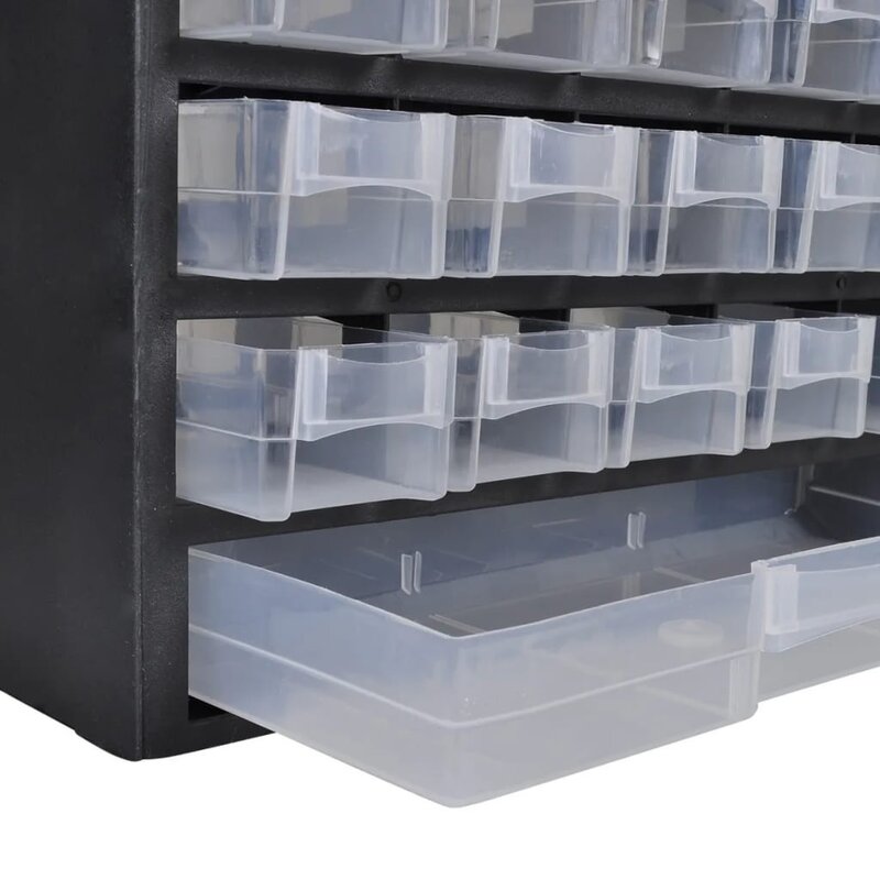 Caixa de ferramentas de armário de armazenamento de 41 gavetas 2 pces plástico