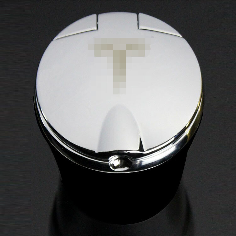 สำหรับ Tesla MODEL3 X ที่เขี่ยบุหรี่รถ LED ไฟรถ Ashtray พิเศษการปรับเปลี่ยนโลหะ