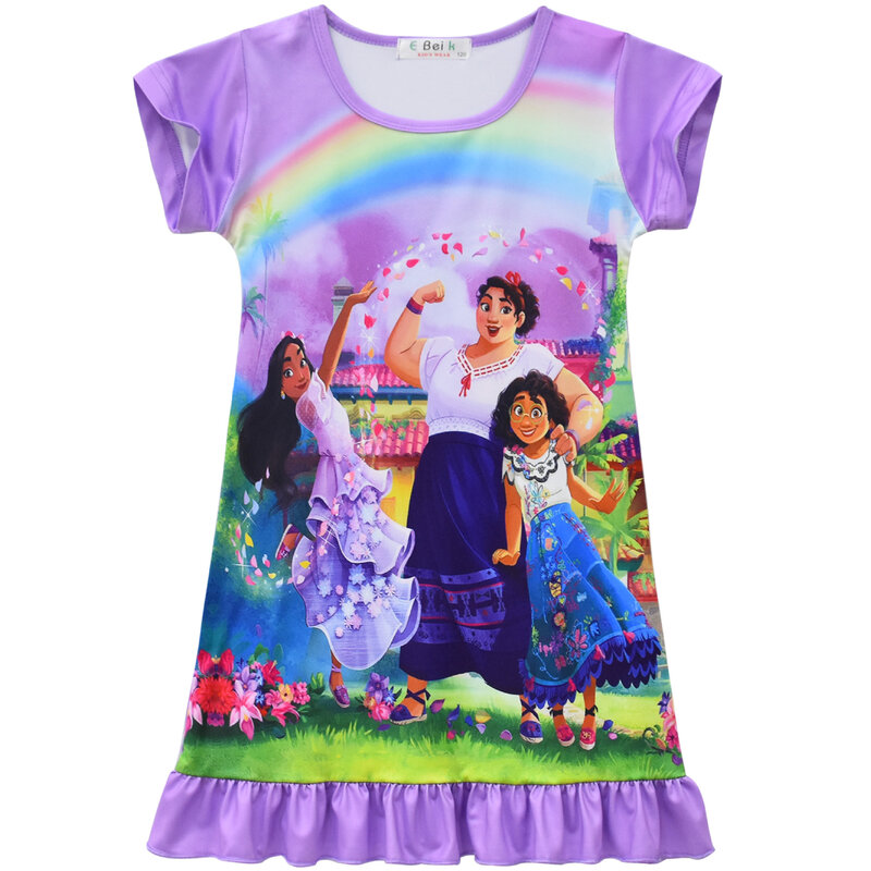 Disney-Vestido de princesa encantador para niñas, disfraz de dibujos animados, con Encanto, para Cosplay y fiesta