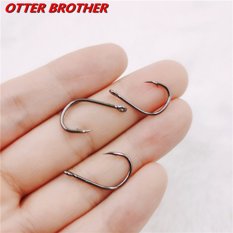 High Carbon Steel Fish Hook Barbed 30PCS 3#-12# Series In Fly Fishhooks Worm Pond Fishing Bait Holder Jig Hole Accessories Pesca