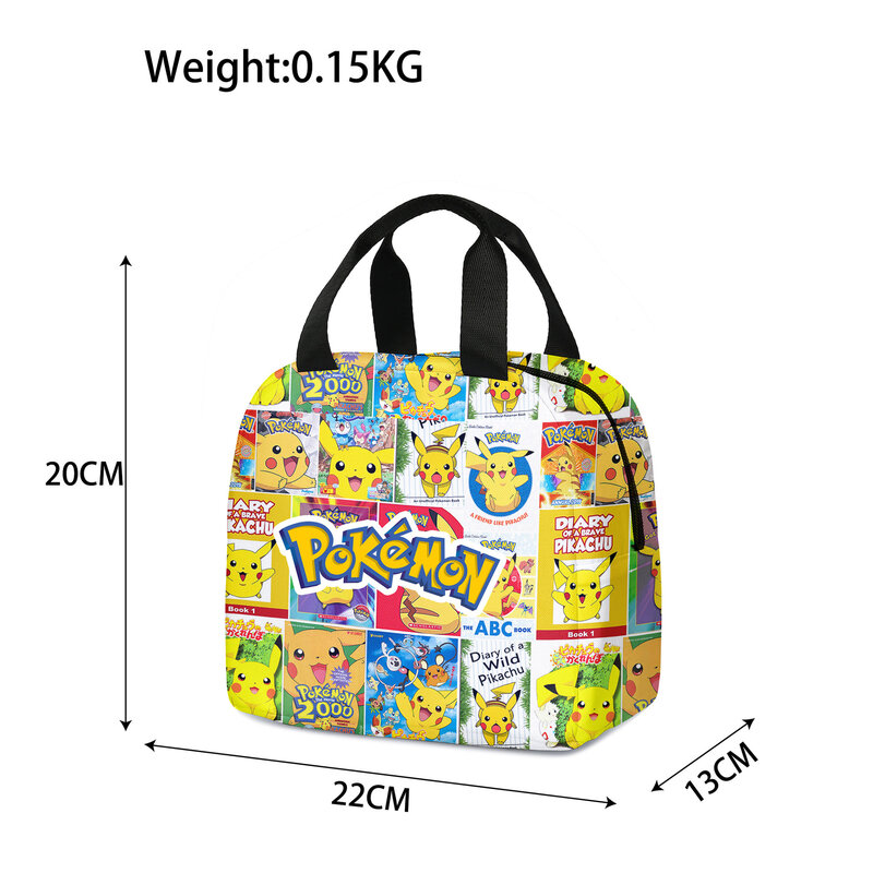 Anime dos desenhos animados pokemon pikachu crianças saco de almoço kawaii animais handy saco de isolamento portátil estudante caixa de almoço saco de gelo