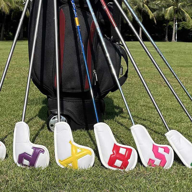 PGM-cubiertas impermeables de cuero para palos de Golf, accesorios para palos de Golf, cinta mágica, compatible con 10 piezas, varios colores