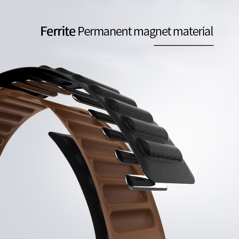 Leather Link For Apple Watch Band 44mm 40mm 41mm 45mm 42mm 38mm Original Magnetic Loop bracelet iWatch Series 3 5 4 SE 6 7 Strap
