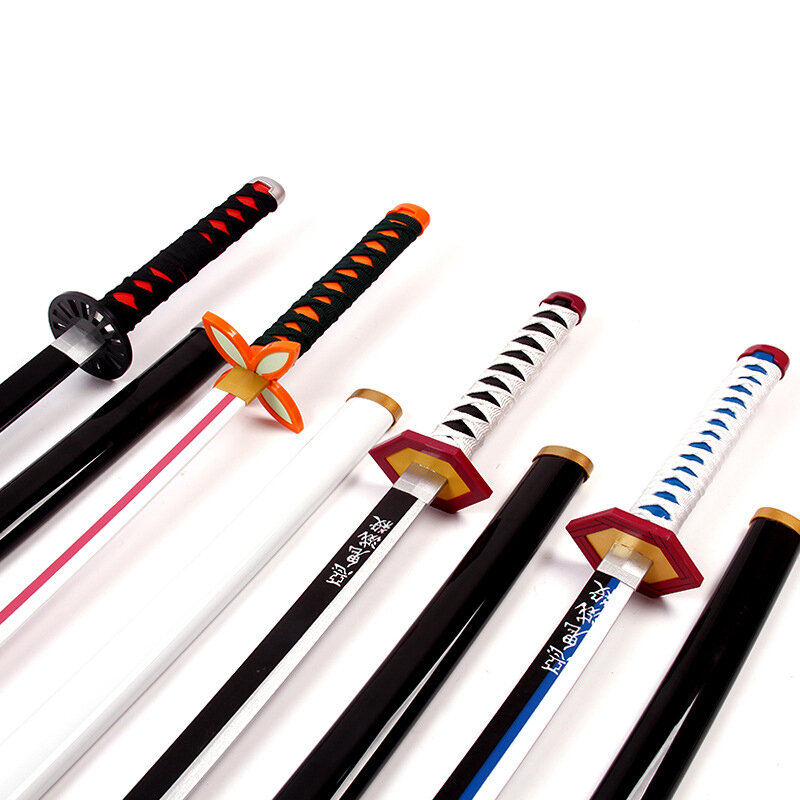 104cm Demon Slayer Katana Sword Bamboo Anime Blade Sunwheel Knife Tanjiro Katana Weapon Model 1:1 Ninja Cosplay Prop Kids Toys