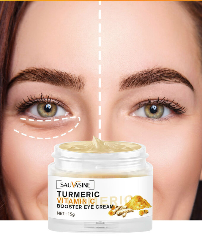 Curcuma vitamina C crema per gli occhi Anti-età occhiaie massaggio Anti-rughe rimozione del siero per gli occhi Lift Gel per la cura della pelle degli occhi